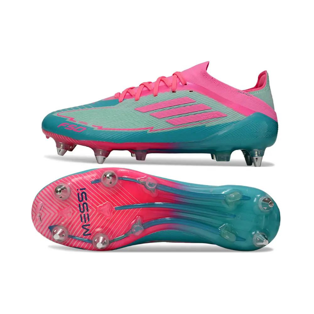 Chuteira Campo Adidas F50 Ponta de Aluminio ''La Vida Tropical''  Azul e Rosa
