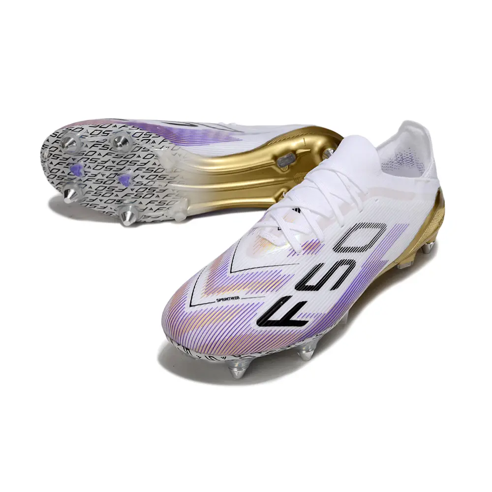 Chuteira Campo Adidas F50+ LL Ponta de Aluminio Roxo e Verde