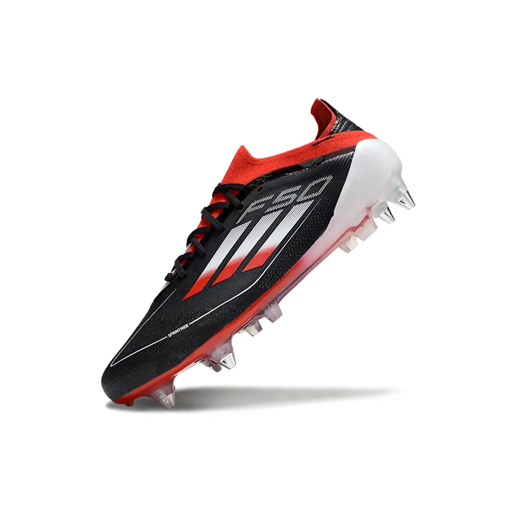Chuteira Campo Adidas F50 Ponta de Aluminio Vermelho e Preto 