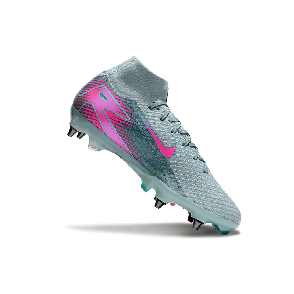 Chuteira Campo Nike Air Zoom Mercurial Superfly 10 Elite Trava Mista Azul e Rosa