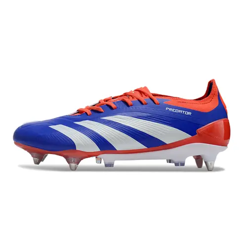 Chuteira Campo Adidas Predator Elite Ponta de Aluminio Azul e Vermelho