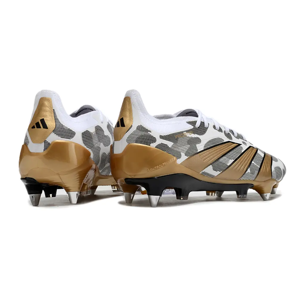 Chuteira Campo Adidas Predator Elite Ponta de Aluminio Preto, Dourado e Vermelho