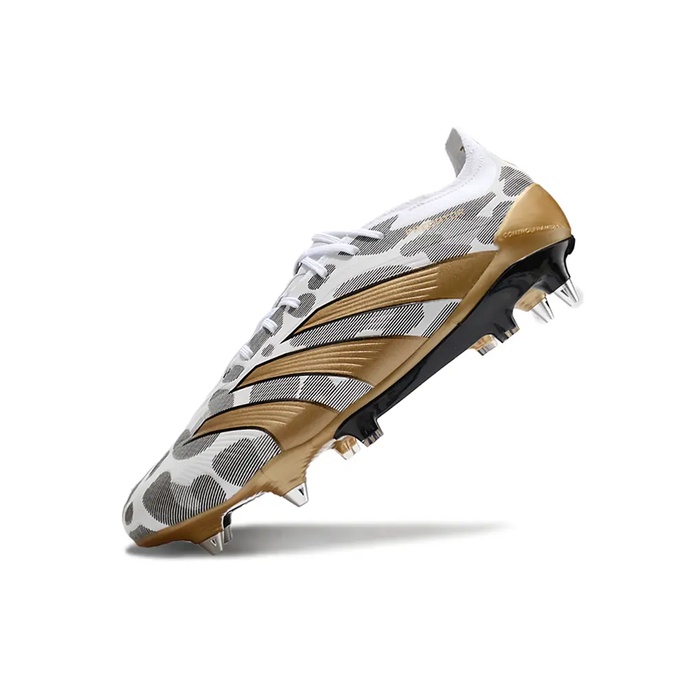 Chuteira Campo Adidas Predator Elite Ponta de Aluminio Preto, Dourado e Vermelho