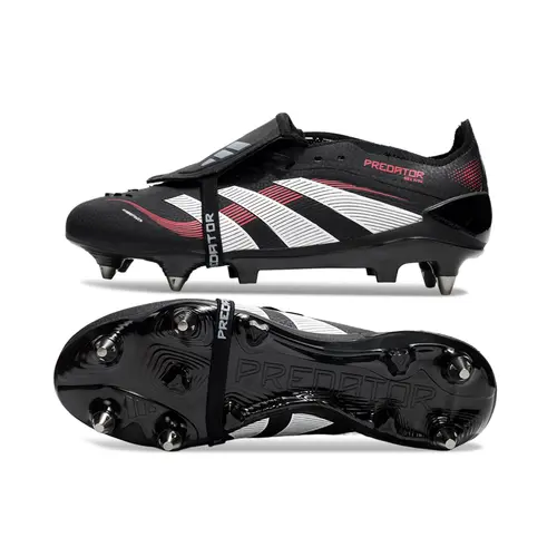 Chuteira Campo Adidas Predator Elite FT 30 Ponta de Aluminio Preto e Vermelho