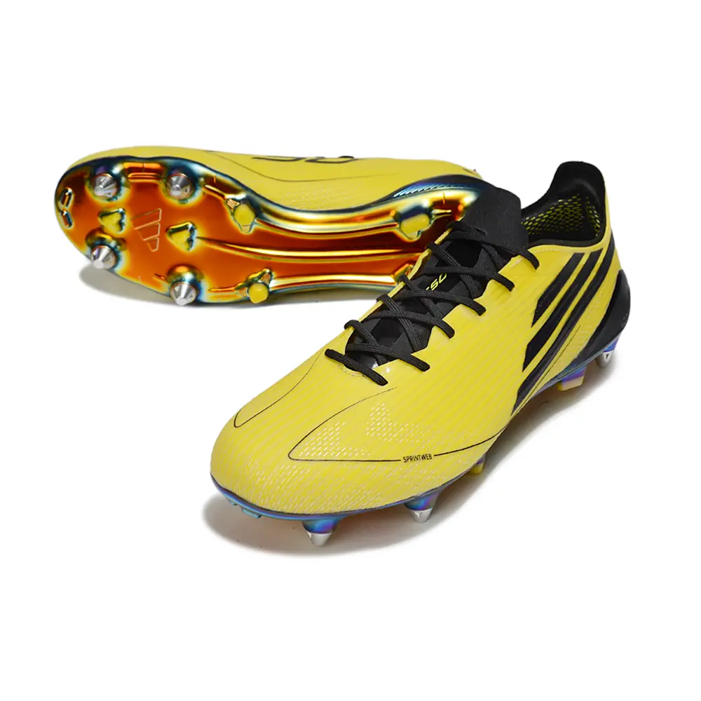 Chuteira Campo Adidas F50 Ponta de Aluminio Amarelo e Preto