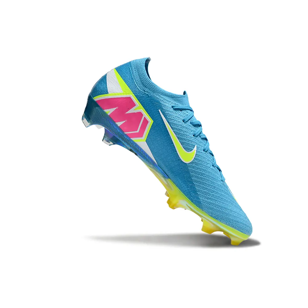 Chuteira Campo Nike Mercurial Vapor 16 Elite FG Azul, Verde e Rosa