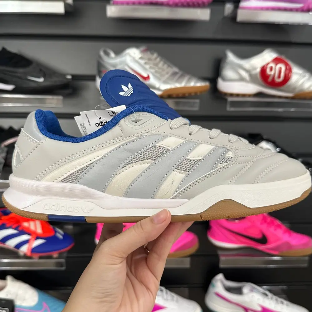 Chuteira Futsal Adidas Copa Mundial IC Bege, Azul e Cinza - Pronta Entrega