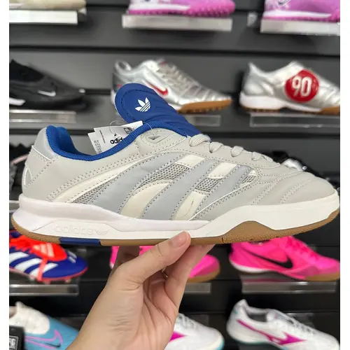 Chuteira Futsal Adidas Copa Mundial IC Bege, Azul e Cinza - Pronta Entrega