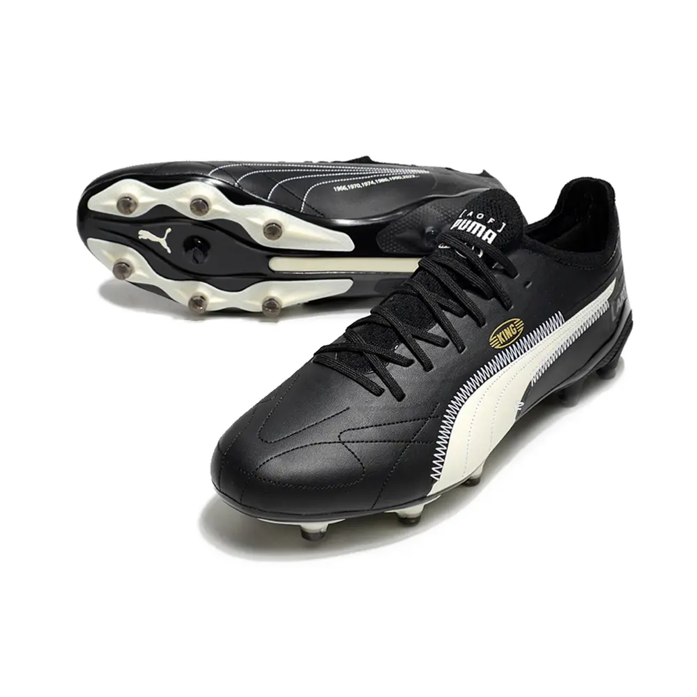 Chuteira Campo Puma King Ultimate FG Preta e Branca