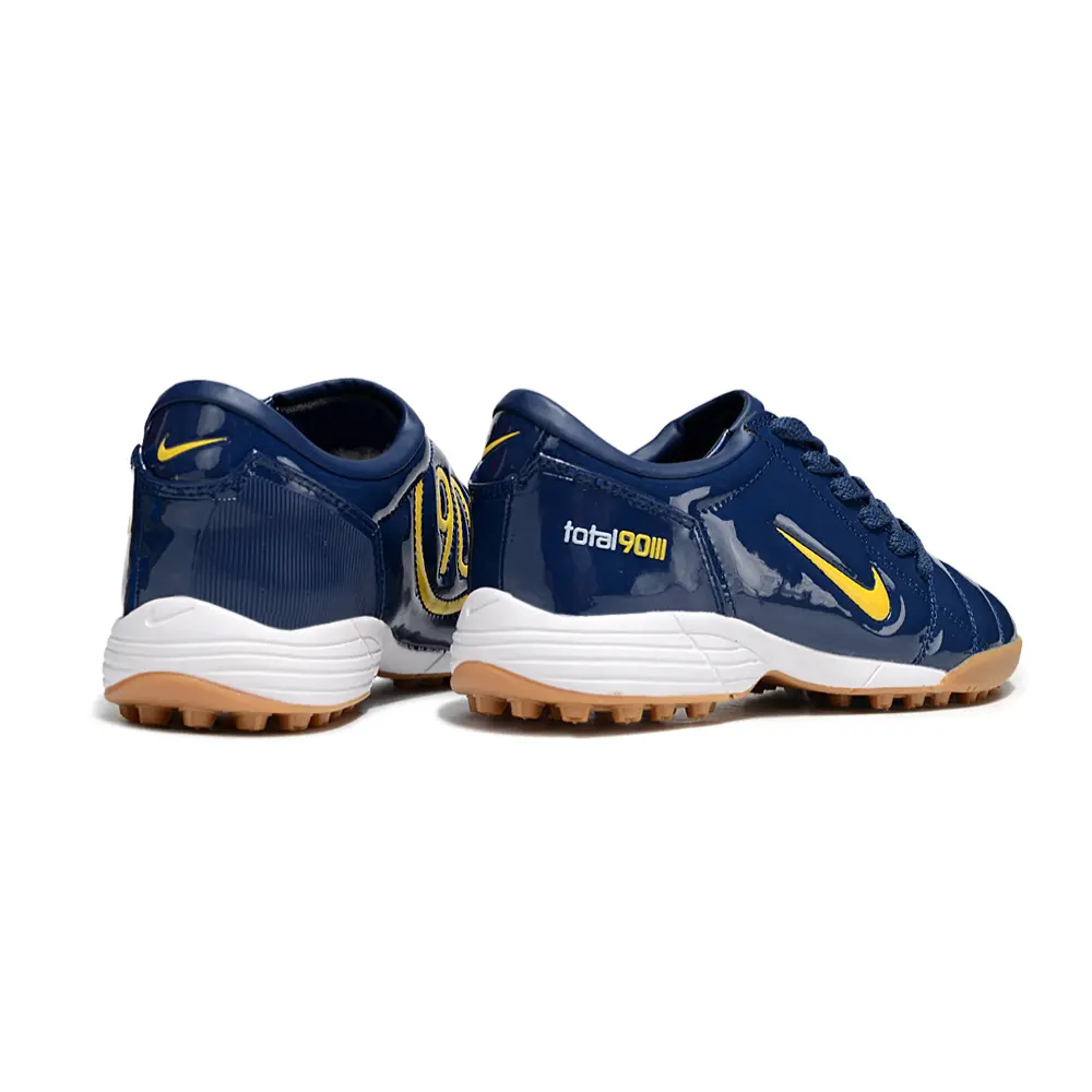 Chuteira Society Nike Total 90 TF Azul e Amarelo