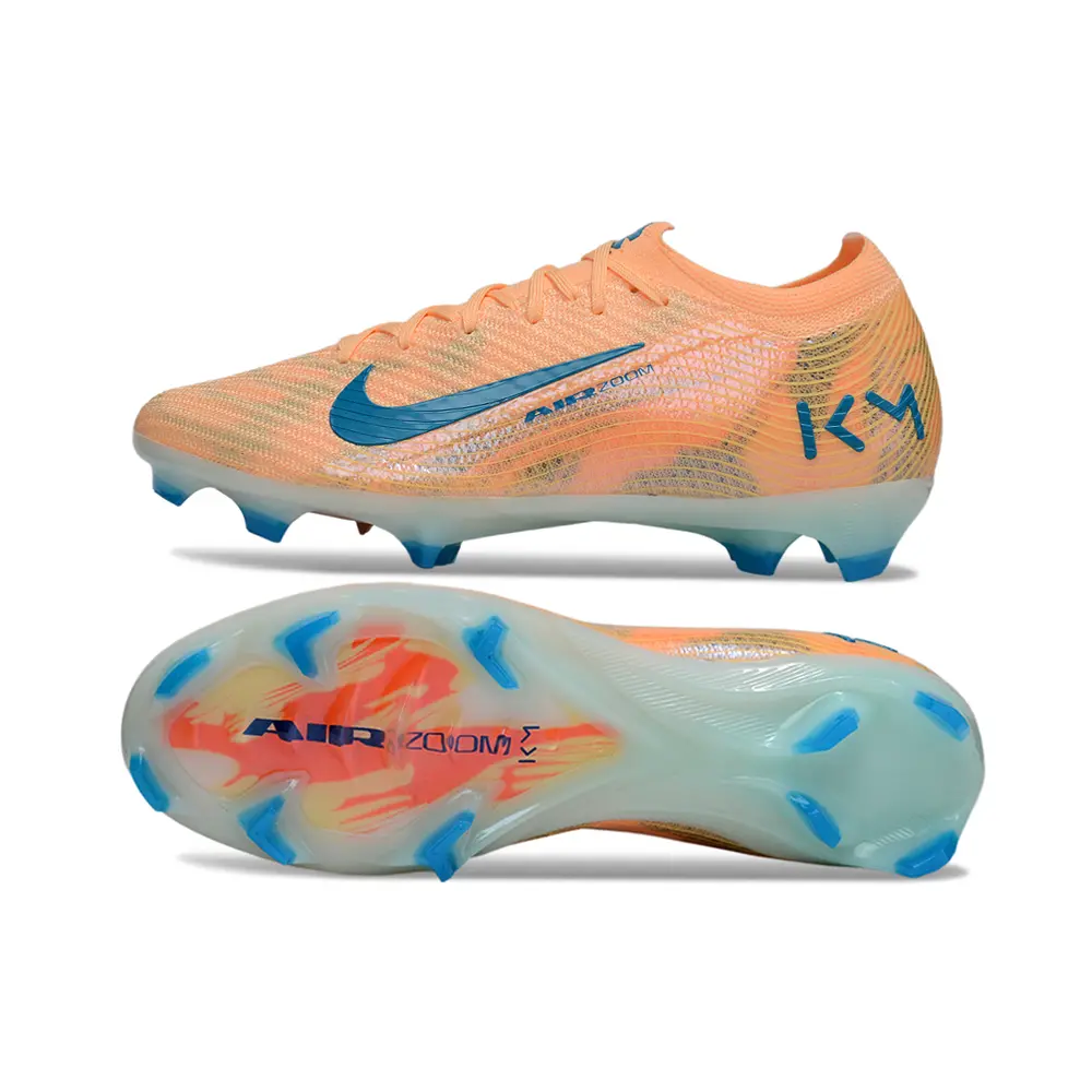 Chuteira Campo Nike Air Zoom Mercurial Vapor 16 Elite FG Rosa e Azul Farda de Boleiro
