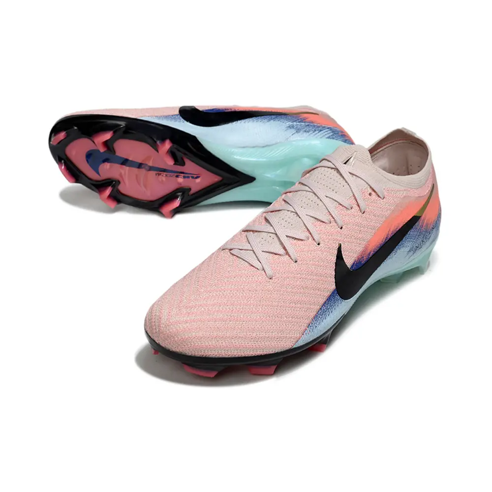 Chuteira Campo Nike Air Zoom Mercurial Vapor 16 Elite FG Rosa, Azul e Preto Farda do Boleiro