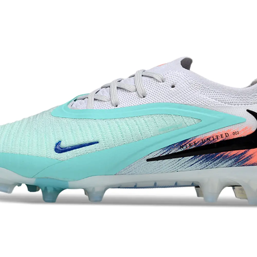 Chuteira Campo Nike Phantom GX 3 Elite FG Azul, Branco e Laranja Farda de Boleiro