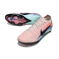 Chuteira Campo Nike Air Zoom Mercurial Vapor 16 Elite Trava Mista Rosa, Azul e Preto - imagem 4