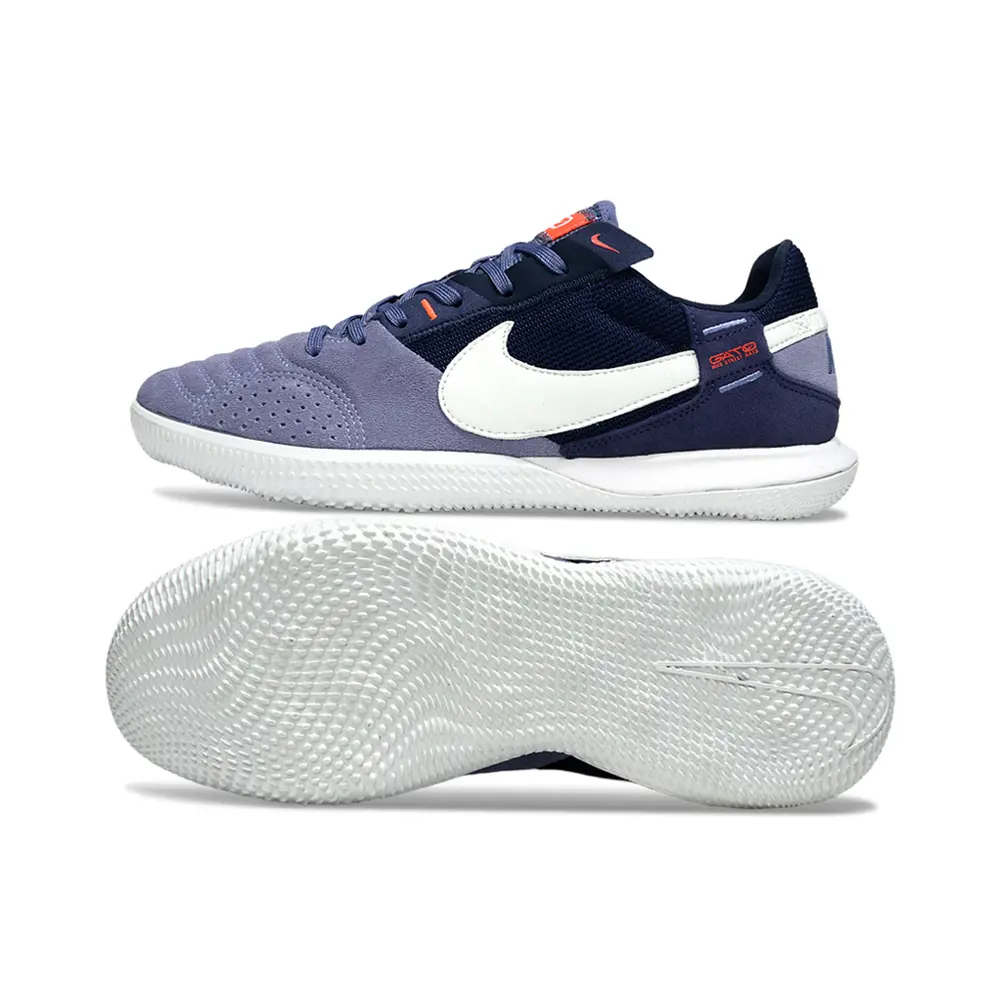 Chuteira Futsal Nike StreetGato IC Roxo e Branco Farda de Boleiro