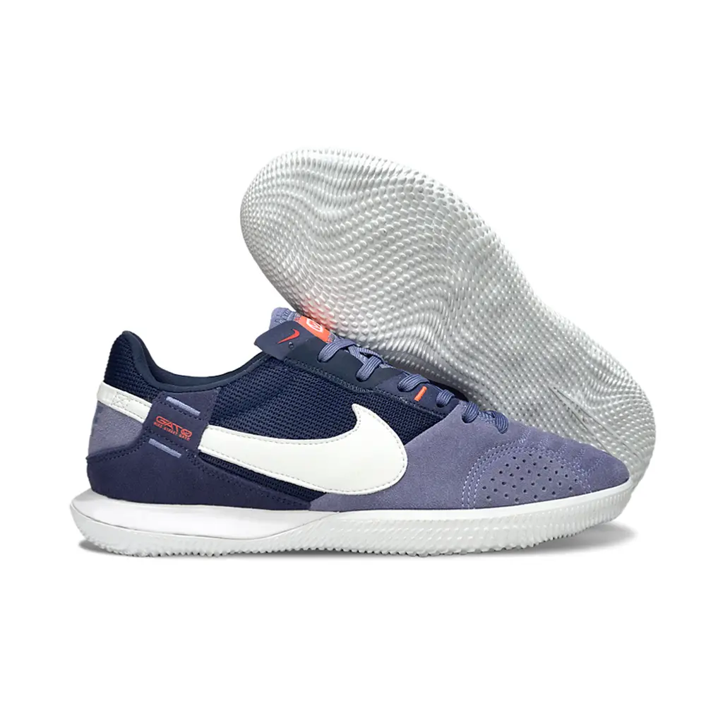 Chuteira Futsal Nike StreetGato IC Roxo e Branco Farda de Boleiro