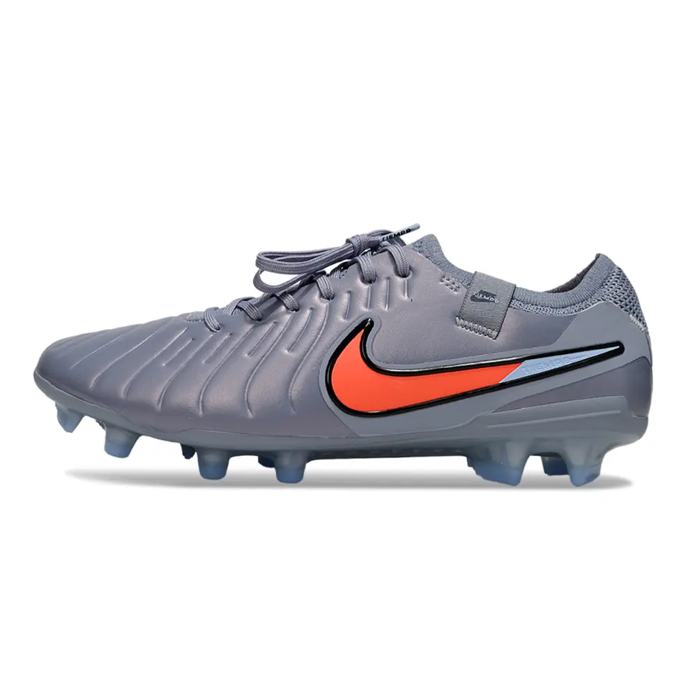 Chuteira Campo Nike Tiempo Legend 9 Elite FG Cinza e Laranja Farda de Boleiro