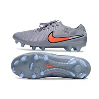 Chuteira Campo Nike Tiempo Legend 9 Elite FG Cinza e Laranja Farda de Boleiro - imagem 6