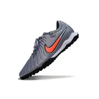 Chuteira Society Nike Tiempo Legend 10 Cinza e Laranja Farda de Boleiro - imagem 4