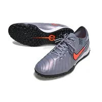 Chuteira Society Nike Tiempo Legend 10 Cinza e Laranja Farda de Boleiro - imagem 5