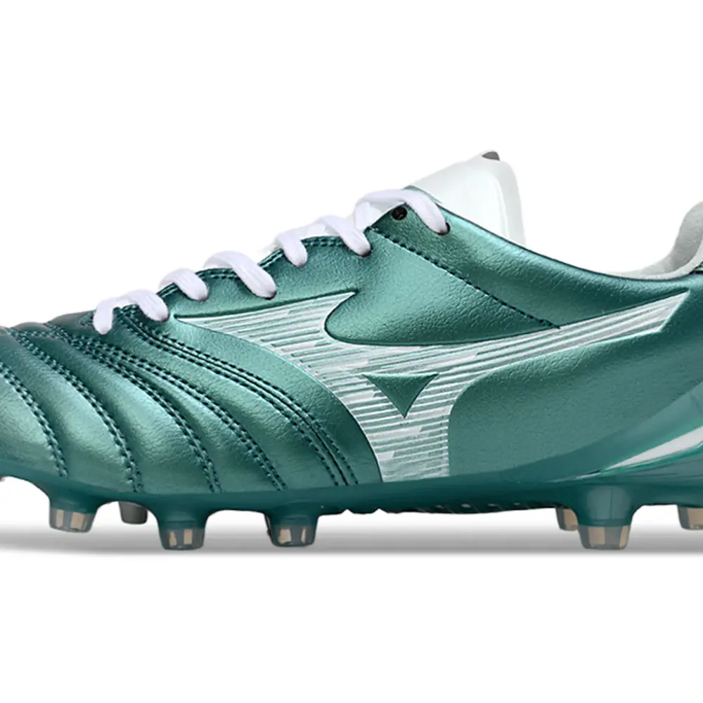 Chuteira Campo Mizuno Morelia Neo 4 Beta FG Verde e Branco Farda de Boleiro