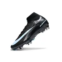 Chuteira Campo Nike Air Zoom Mercurial Superfly 10 Elite Trava Mista ''Shadow'' Preta e Azul Farda de Boleiro - imagem 4