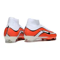 Chuteira Campo Nike Air Zoom Mercurial Superfly 10 Elite Trava Branco e Laranja Farda de Boleiro - imagem 5