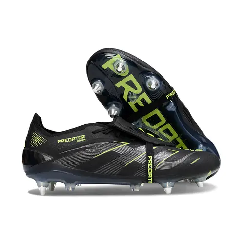 Chuteira Campo Adidas Predator Elite FT 30 Ponta de Aluminio Preto e Verde