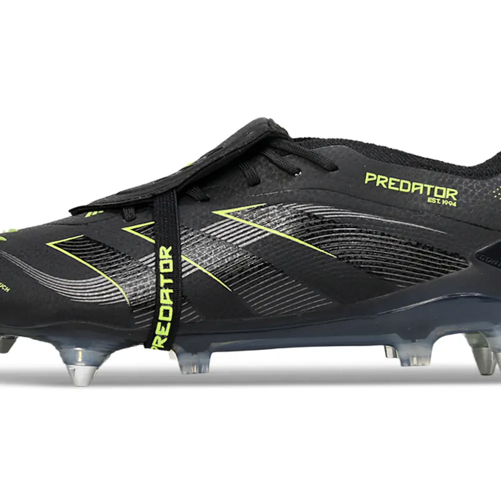 Chuteira Campo Adidas Predator Elite FT 30 Ponta de Aluminio Preto e Verde