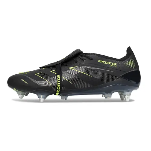 Chuteira Campo Adidas Predator Elite FT 30 Ponta de Aluminio Preto e Verde