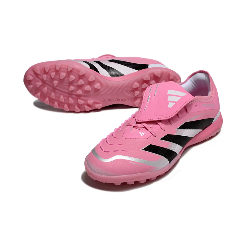 Chuteira Society Adidas Predator League Elite TF Rosa, Branco e Preto Farda de Boleiro