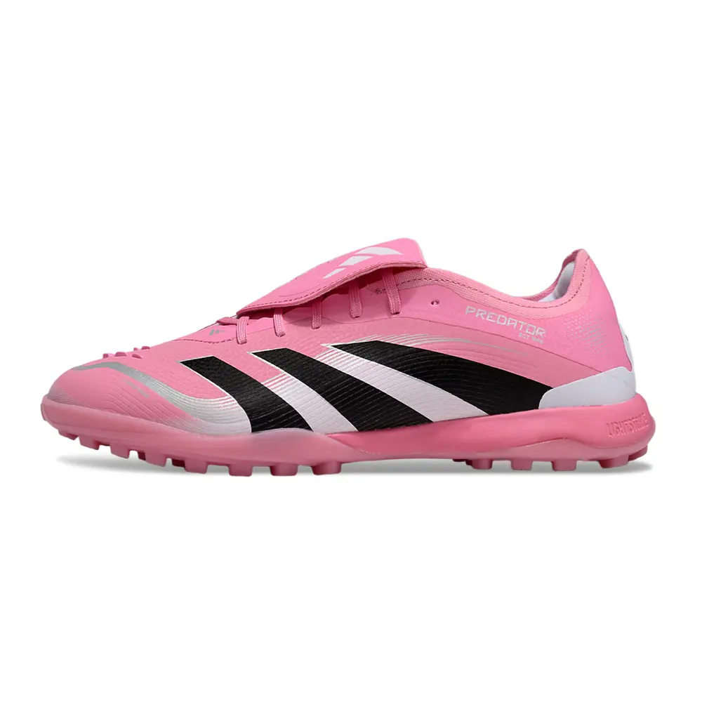 Chuteira Society Adidas Predator League Elite TF Rosa, Branco e Preto Farda de Boleiro