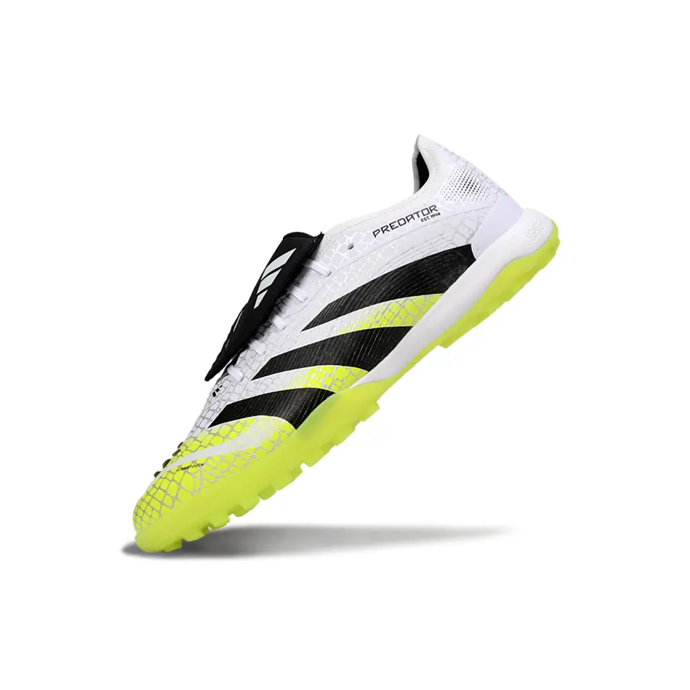 Chuteira Society Adidas Predator League Elite TF Branco, Verde e Preto Farda de Boleiro
