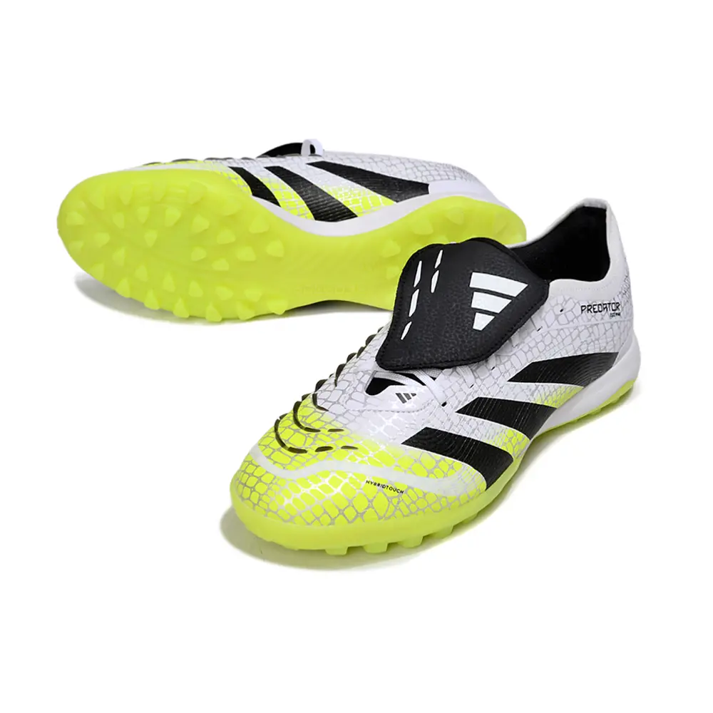 Chuteira Society Adidas Predator League Elite TF Branco, Verde e Preto Farda de Boleiro