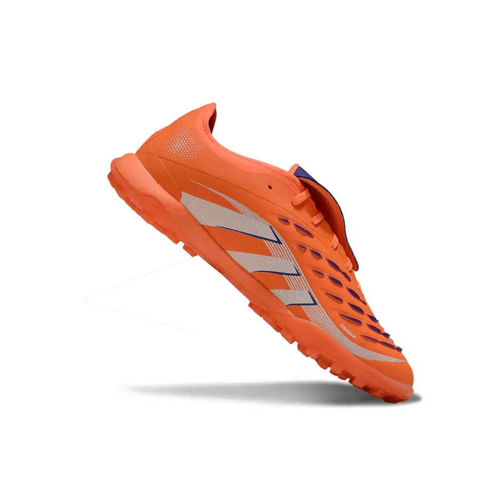Chuteira Society Adidas Predator League Elite TF Laranja e Branco Farda de Boleiro