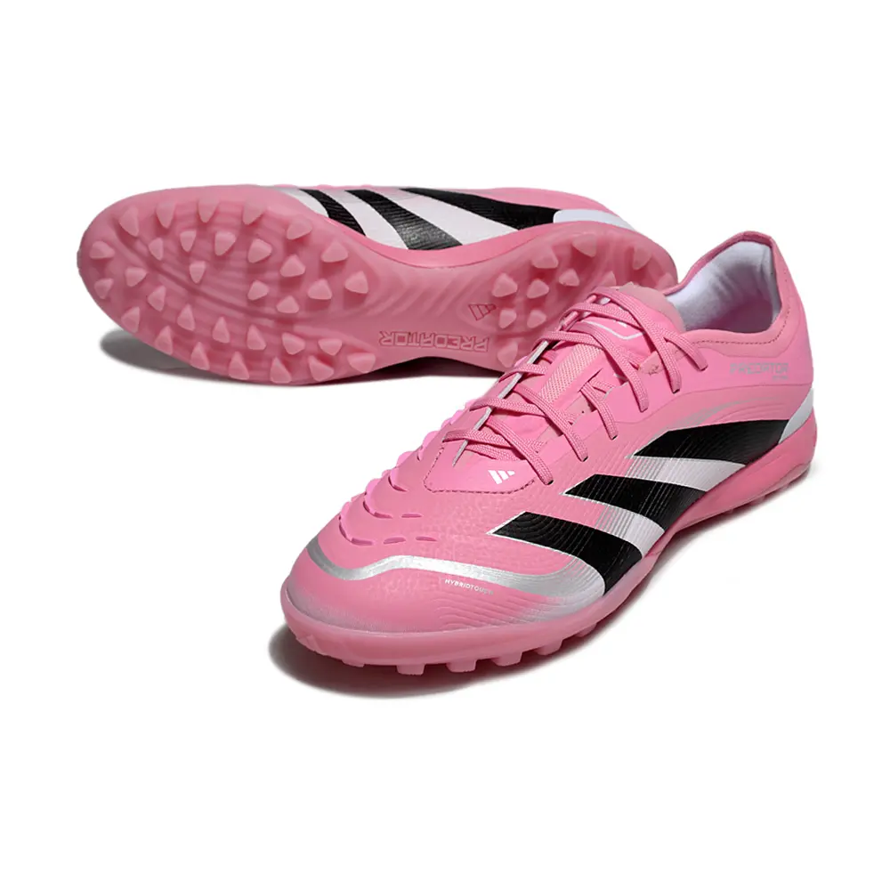Chuteira Society Adidas Predator Elite TF Rosa, Branco e Preto Farda de Boleiro