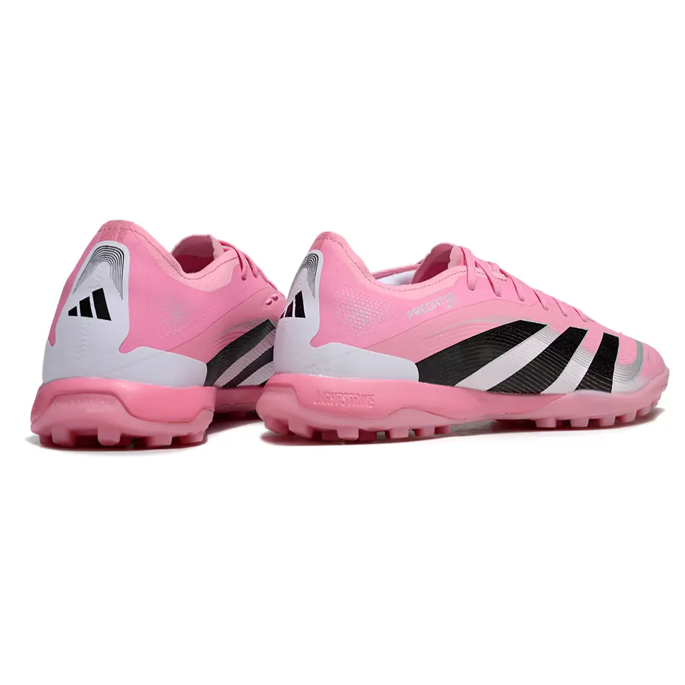Chuteira Society Adidas Predator Elite TF Rosa, Branco e Preto Farda de Boleiro