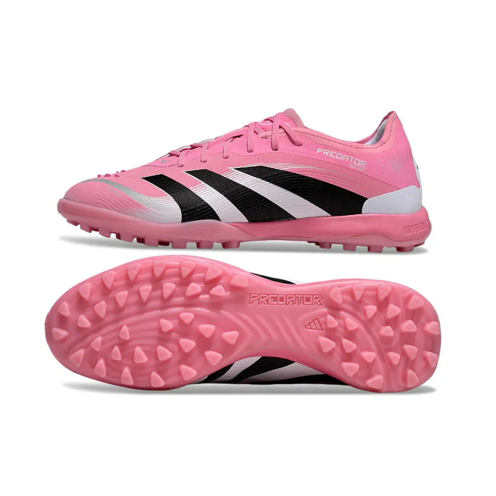 Chuteira Society Adidas Predator Elite TF Rosa, Branco e Preto Farda de Boleiro