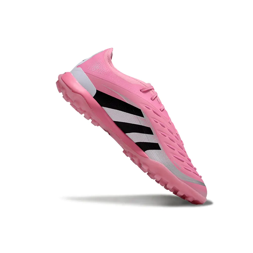Chuteira Society Adidas Predator Elite TF Rosa, Branco e Preto Farda de Boleiro