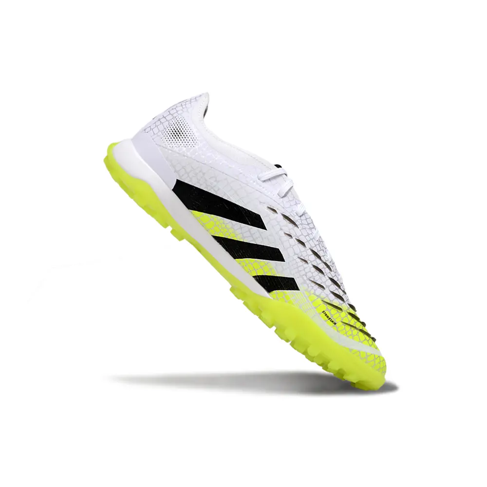 Chuteira Society Adidas Predator Elite TF Branco, Amarelo e Preto Farda de Boleiro
