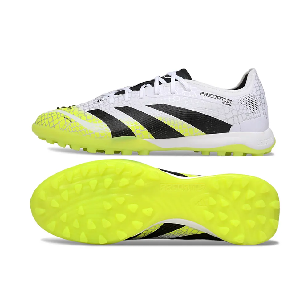 Chuteira Society Adidas Predator Elite TF Branco, Amarelo e Preto Farda de Boleiro