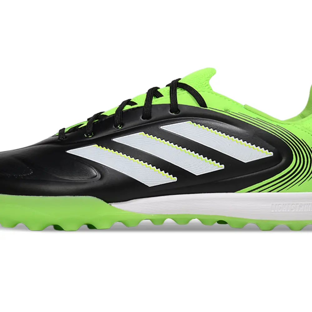 Chuteira Society Adidas Copa Pure.2 TF Verde, Preto e Branco Farda de Boleiro