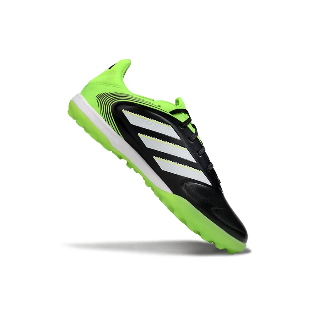 Chuteira Society Adidas Copa Pure.2 TF Verde, Preto e Branco Farda de Boleiro