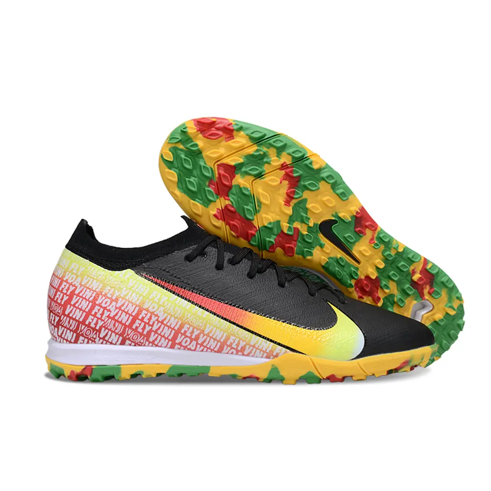 Chuteira Society Nike Air Zoom Mercurial Vapor 16 Elite TF Preto, Amarelo e Rosa Farde de Boleiro