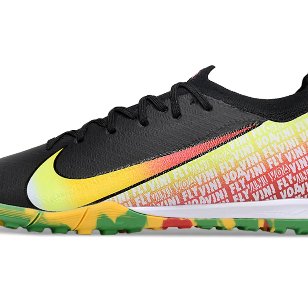 Chuteira Society Nike Air Zoom Mercurial Vapor 16 Elite TF Preto, Amarelo e Rosa Farde de Boleiro