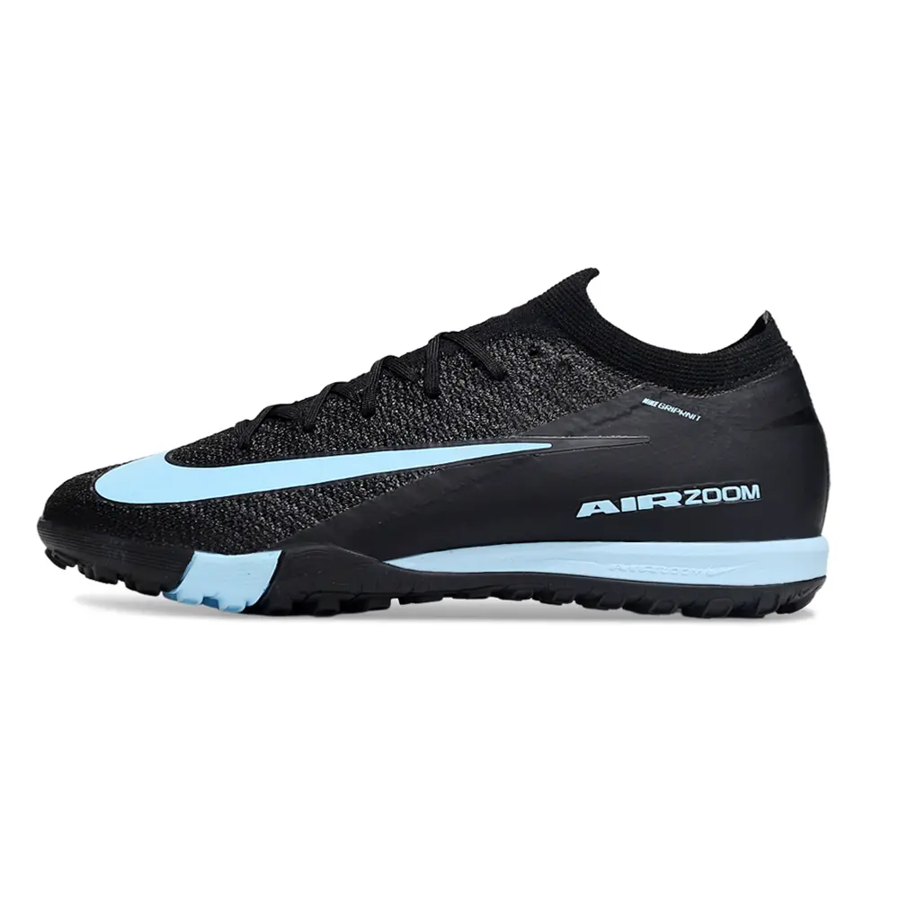 Chuteira Society Nike Air Zoom Mercurial Vapor 16 Elite TF ''Shadow'' Preto e Azul Farde de Boleiro
