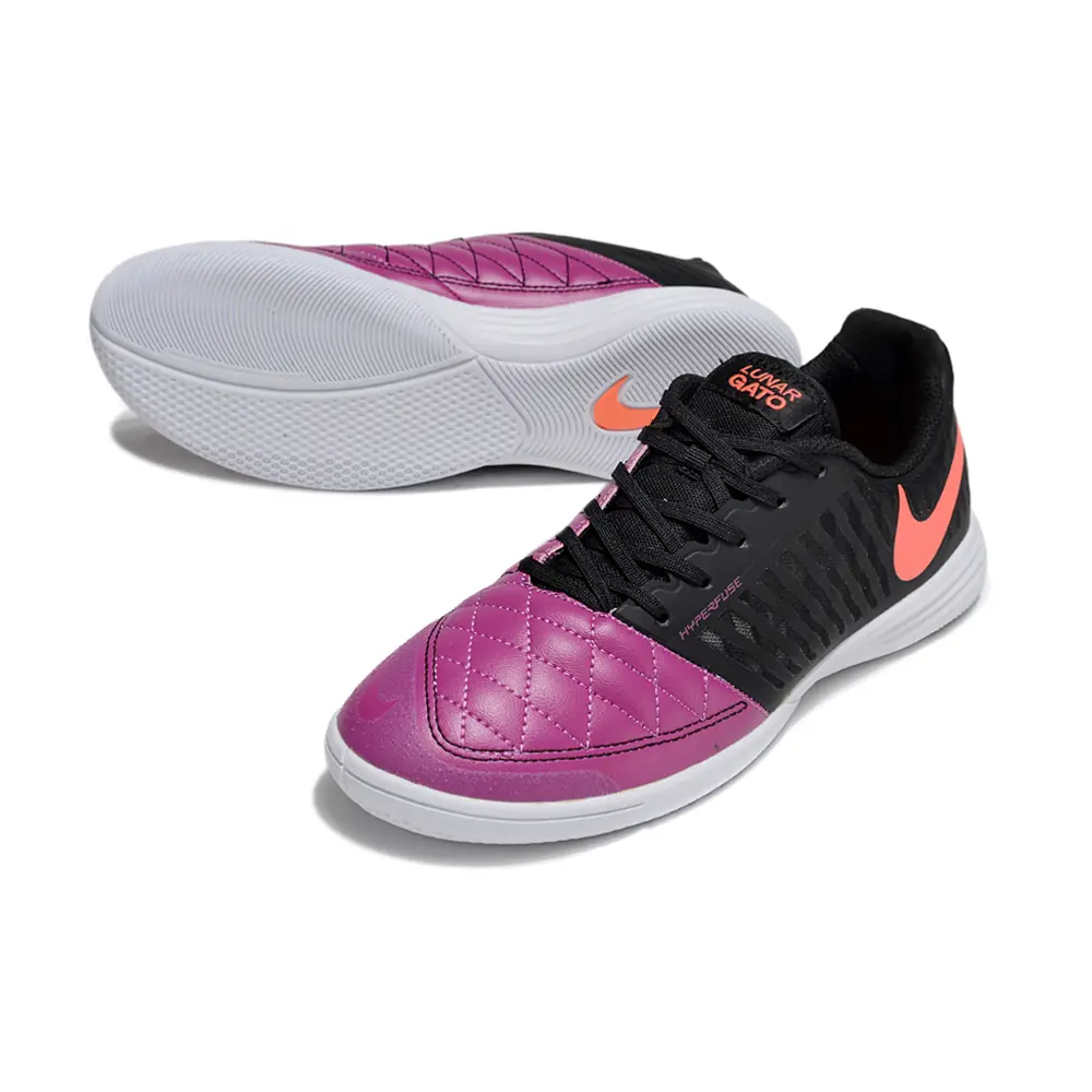 Chuteira Futsal Nike Lunar Gato II IC Preto e Roxo Farde de Boleiro