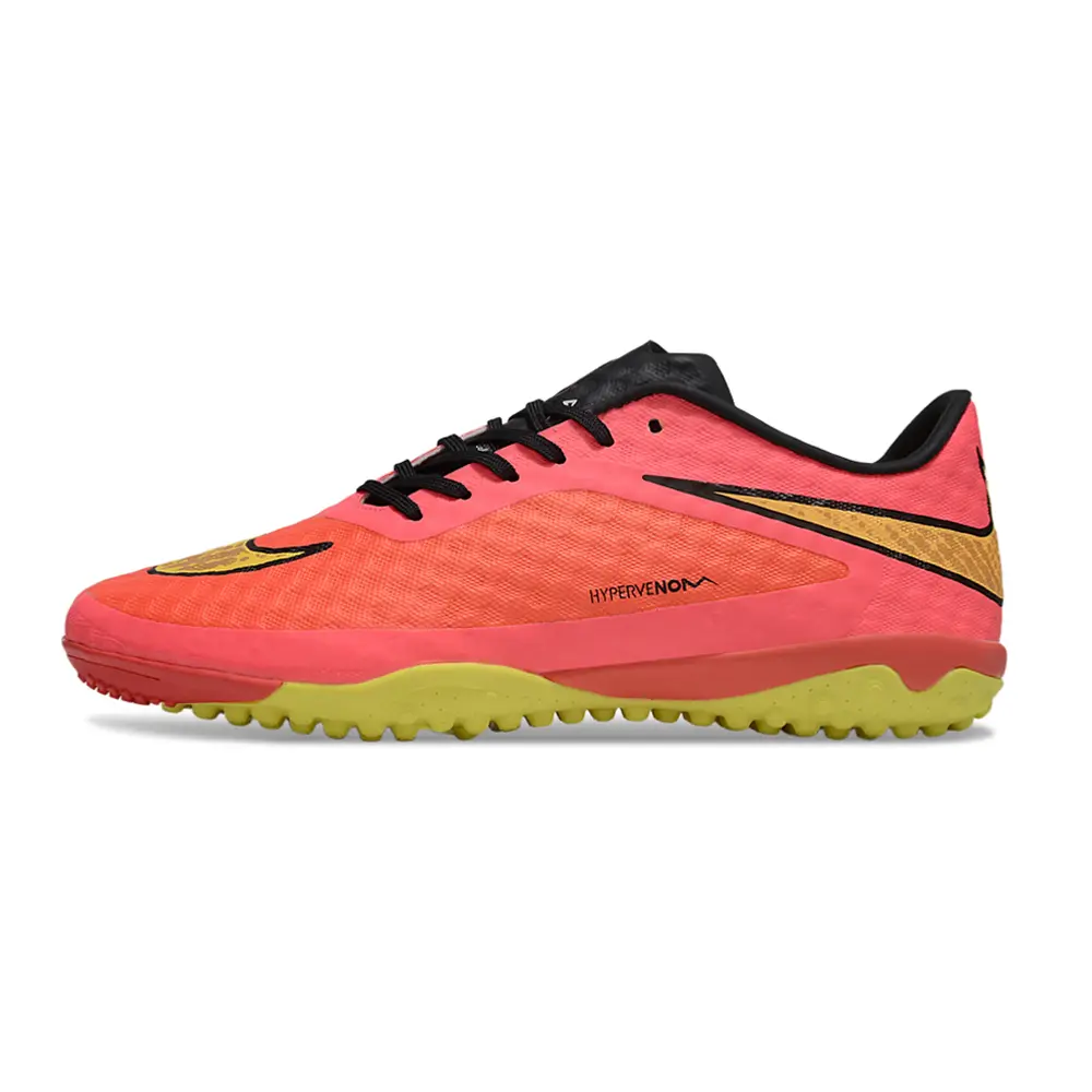  Chuteira Society Nike Hypervenom TF Rosa e Amarelo Farde de Boleiro