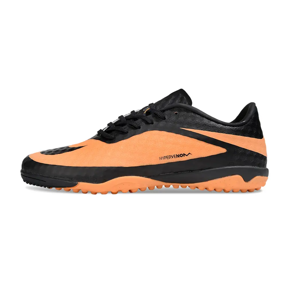 Chuteira Society Nike Hypervenom TF Laranja e Preto Farde de Boleiro