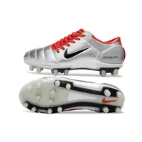 Chuteira Campo Nike Total 90 FG Prata e Vermelho Farde de Boleiro - imagem 3